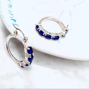 Fashionista21 Jewelry - NIB Silver Tone Blue Rhinestone Earrings Fashionista21 Jewelry - NIB Silver Tone Blue Rhinestone Earrings